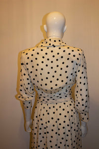 Vintage Yves Saint Laurent Silk Spot Dress