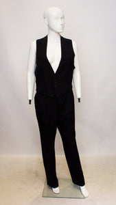 A pair of 1980s black Rare Vintage Trousers by A Caraceni made for Karl Lagerfeld