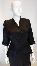 Load image into Gallery viewer, A Vintage 1940s Black Satin short sleeved Jacket