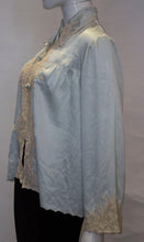 Load image into Gallery viewer, Vintage Silk Satin Bed Jacket with Lace Detail