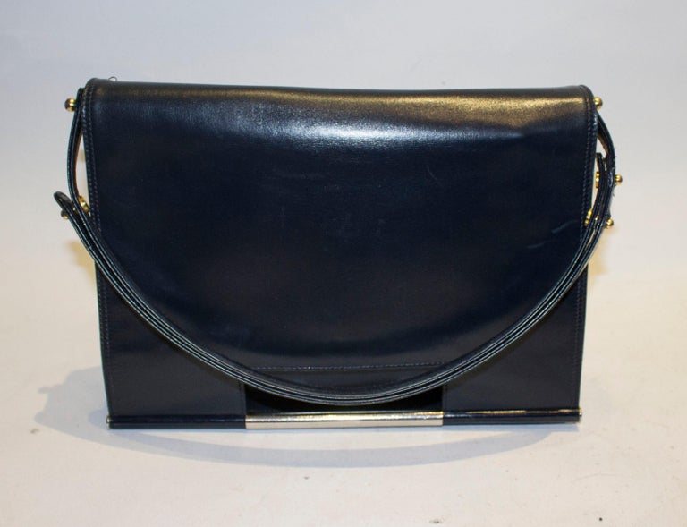 Vintage Launer Blue Leather Bag – modesandmore
