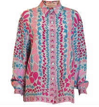Load image into Gallery viewer, a vintage 1960s Averardo Bessi silk floral printed button up blouse