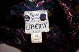 Vintage Liberty Wool Floral Print Dress