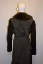 Load image into Gallery viewer, Vintage Joseph Olive Green Knit and Suede Long  Jacket