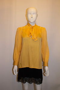 Vintage Yves Saint Laurent Rive Gauche Silk Blouse