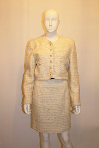 Vintage Chanel Style Ivory Suit