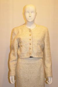 Vintage Chanel Style Ivory Suit