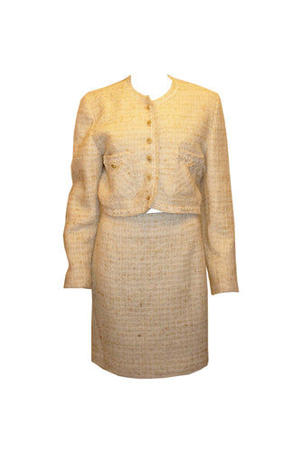 Vintage Chanel Style Ivory Suit