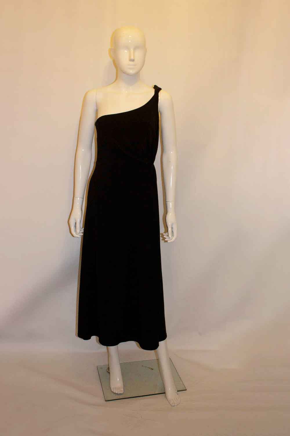 joseph ribkoff one shoulder dress Scuba Crepe Ruffled One-Shoulder Gown