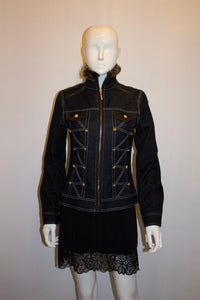 Cavalli Denim Jacket with faux fur trim