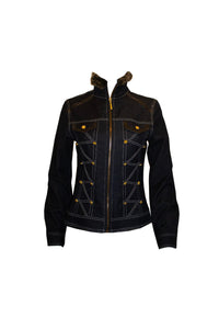 Cavalli Denim Jacket with faux fur trim