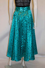 Load image into Gallery viewer, Vintage Turquoise and Black Spot Skirt