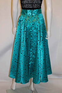 Vintage Turquoise and Black Spot Skirt