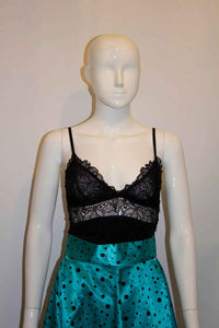 Vintage Turquoise and Black Spot Skirt