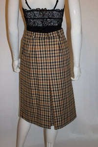 Vintage Daks 1970s Check Wool Skirt