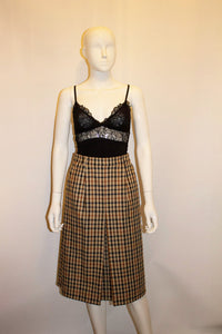 Vintage Daks 1970s Check Wool Skirt