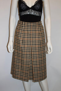 Vintage Daks 1970s Check Wool Skirt