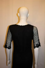 Load image into Gallery viewer, Vintage 1970s Black Crochet Dress