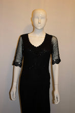 Load image into Gallery viewer, Vintage 1970s Black Crochet Dress