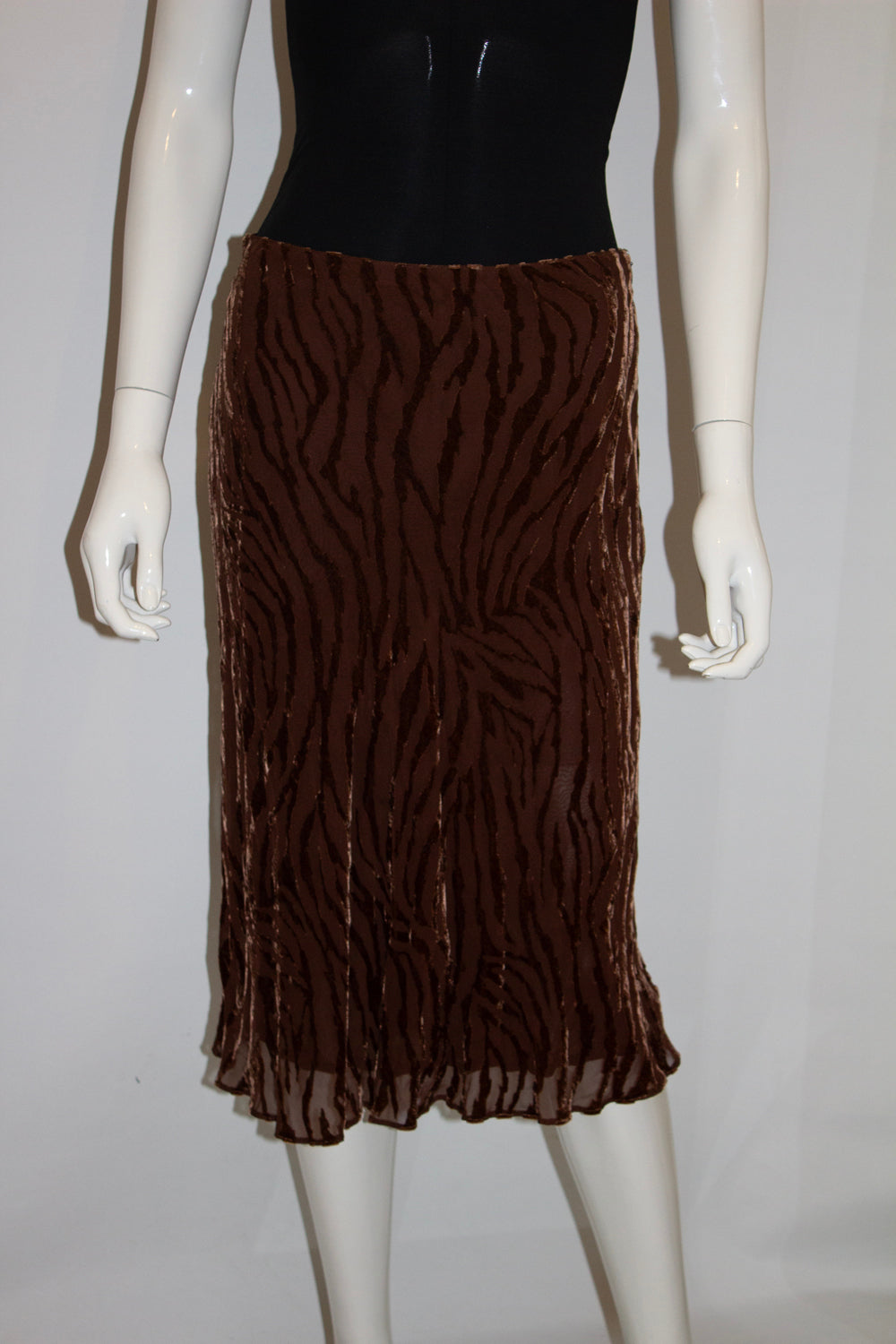 Vintage Blumarine Brown Devoree Velvet Skirt
