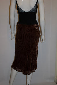 Vintage Blumarine Brown Devoree Velvet Skirt