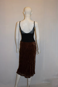 Vintage Blumarine Brown Devoree Velvet Skirt
