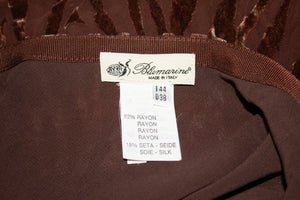 Vintage Blumarine Brown Devoree Velvet Skirt