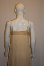 Load image into Gallery viewer, Vintage Pale Coffee Colour Silk Slip with Lace Detail.