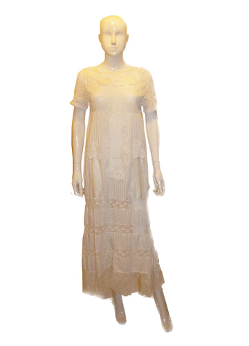 Vintage Long White Summer Gown