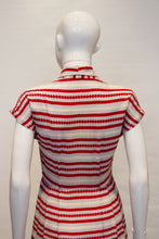 Load image into Gallery viewer, A Vintage 1940s stripe button up Day Dress