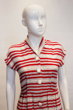Load image into Gallery viewer, A Vintage 1940s stripe button up Day Dress