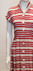 A Vintage 1940s stripe button up Day Dress