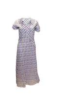 Load image into Gallery viewer, A vintage 1920s blue and white printed summer day dress