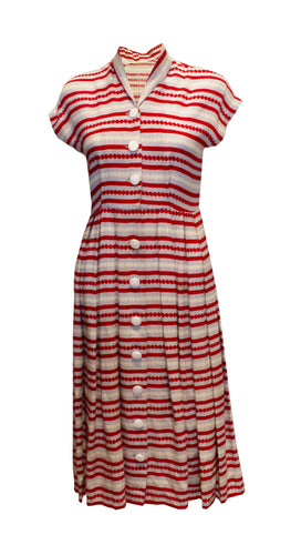 A Vintage 1940s stripe button up Day Dress