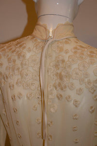 Vintage Couture Ivory Silk Gown with Wonderful Embroidery