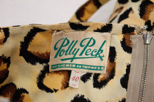 A Vintage 1960s Polly Peck Animal Print Dress and Matching Scarf