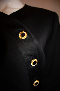 Vintage Yves Saint Laurent Rive Gauche Black Cocktail/Dinner Dress