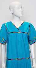Load image into Gallery viewer, A Vintage 1970s bright blue Sita Cotton Boho Dress