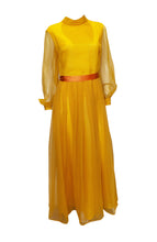 Load image into Gallery viewer, A Vintage 1960s Cresta Mustard Colour Gown