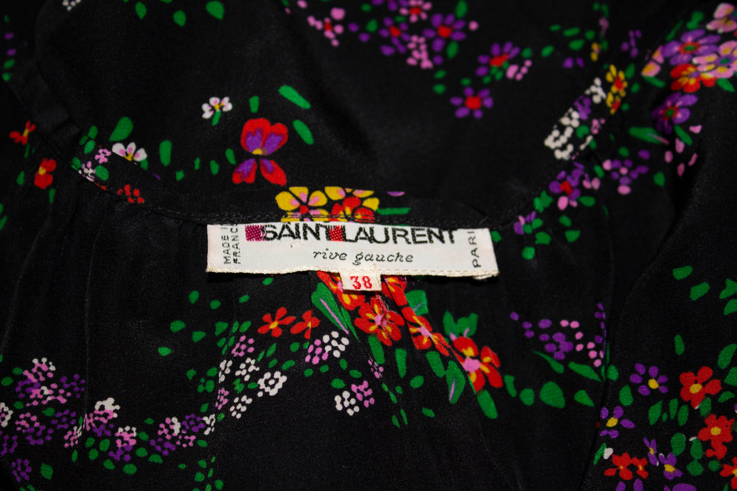 Vintage Yves Saint Laurent Rive Gauche Floral Top