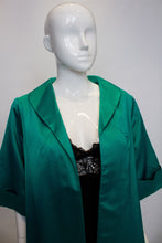 Load image into Gallery viewer, A vintage 1950s turquiose horrockses for harrods evening coat