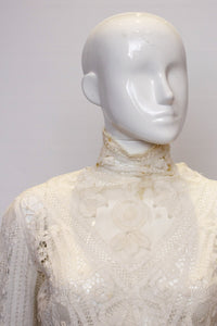A Vintage edwardian white Ribbon Work Top blouse