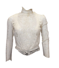 Load image into Gallery viewer, A Vintage edwardian white Ribbon Work Top blouse