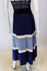 A vintage 1950s navy stripe summer skirt