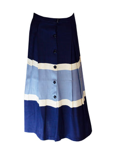 A vintage 1950s navy stripe summer skirt