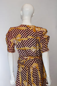 A Vintage 1940s fun Printed Wrap Around Dress