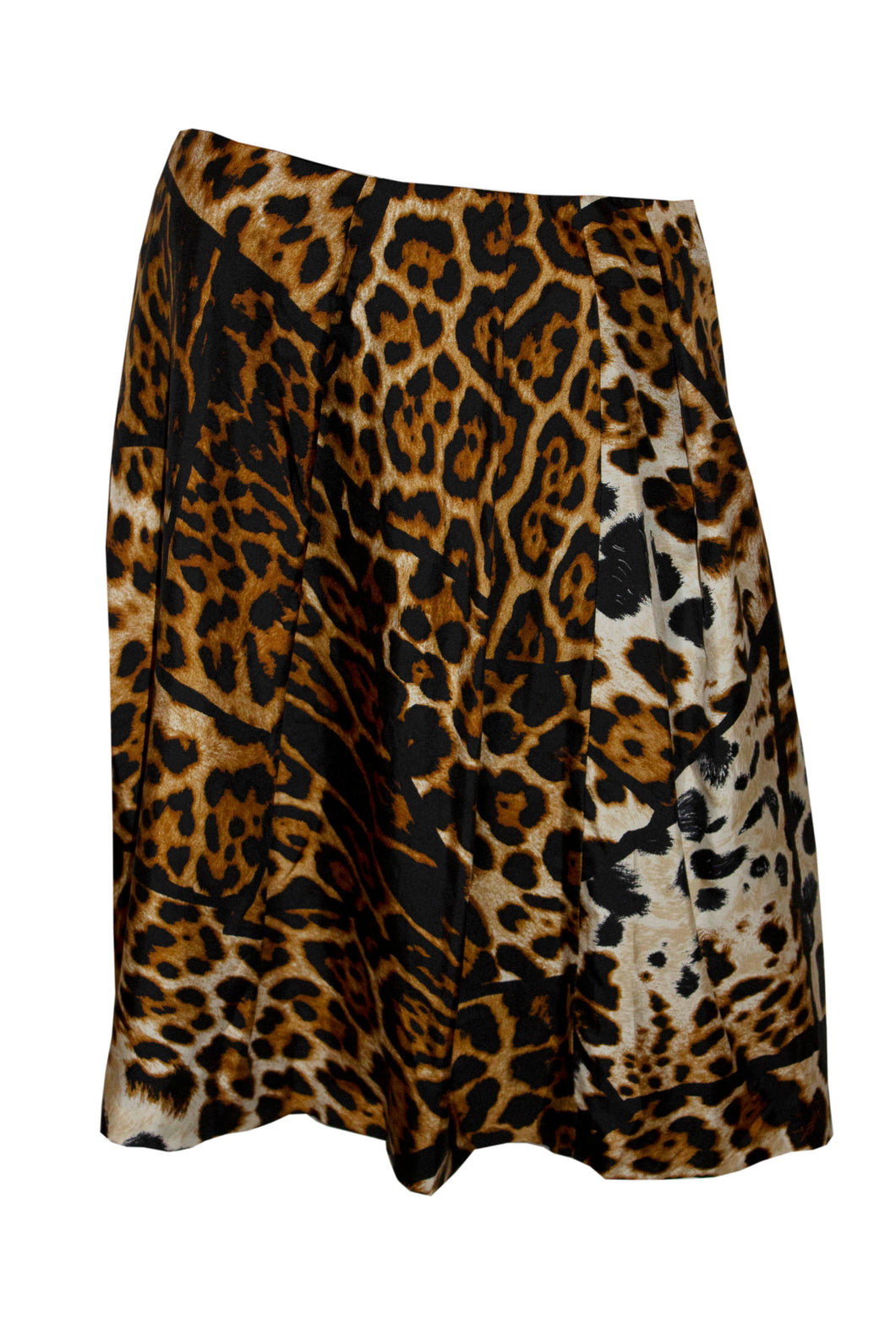 Yves Saint Laurent Animal Print Silk Skirt