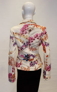 A vintage roberto  1980s Cavalli Floral Cotton Jacket