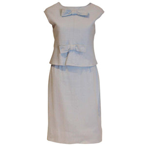A vintage 1970s pale blue dress by Yves Saint Laurent for Fortnum and Mason
