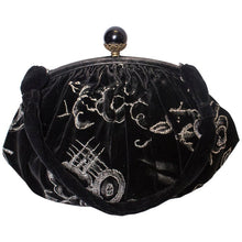 Load image into Gallery viewer, Vintage Black Velvet Handbag